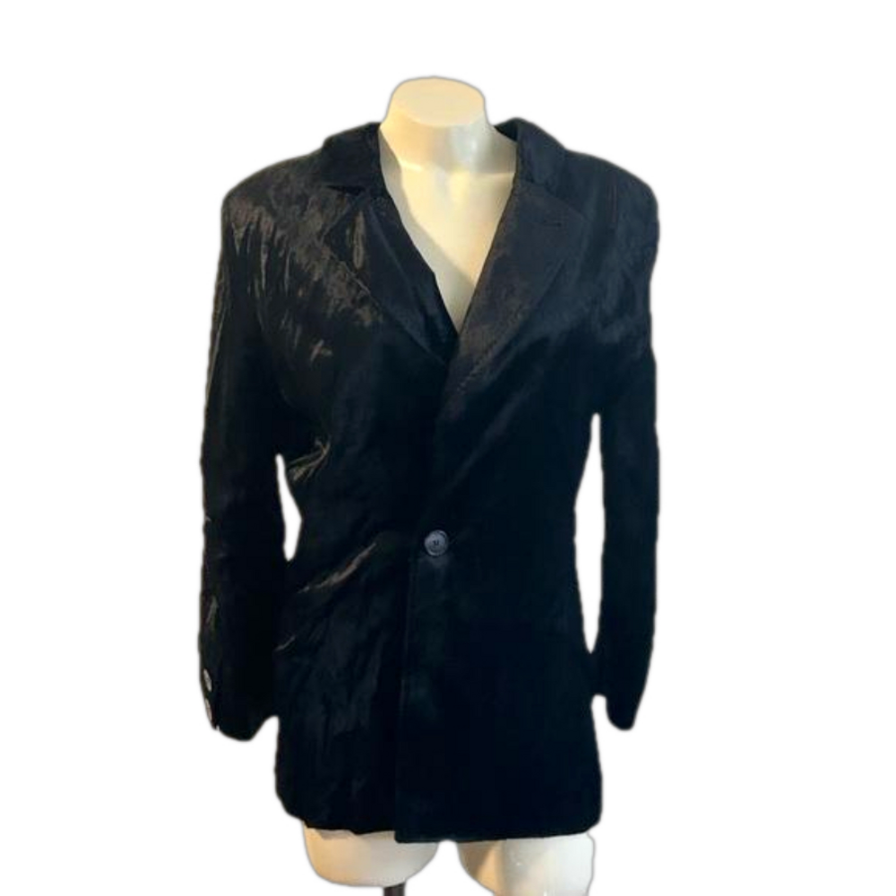 ANN DEMEULEMEESTER velvet black cotton blend sz 42 made in Italy